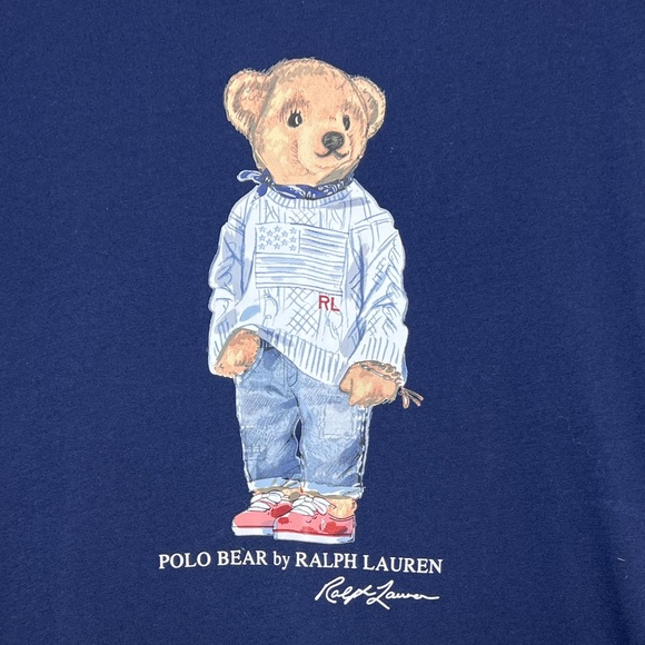 Polo by Ralph Lauren Kids Tee with Bear on Navy - Picture 2 of 5